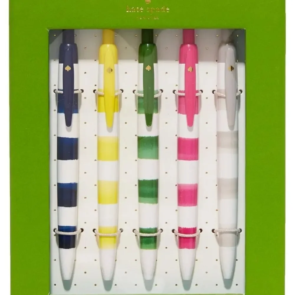 Kate Spade New‎ York Set of 5 Rugby Stripe Pen Set